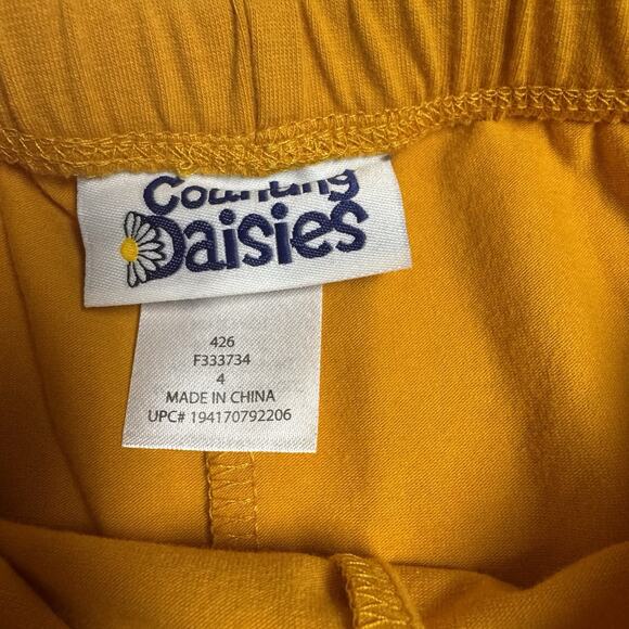 Counting Daisies Solid Flare Leggings Girl's Size 4 Mustard Yellow - Picture 3 of 5